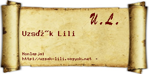 Uzsák Lili névjegykártya