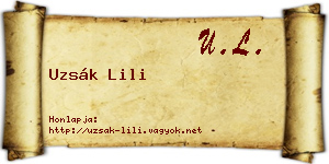 Uzsák Lili névjegykártya